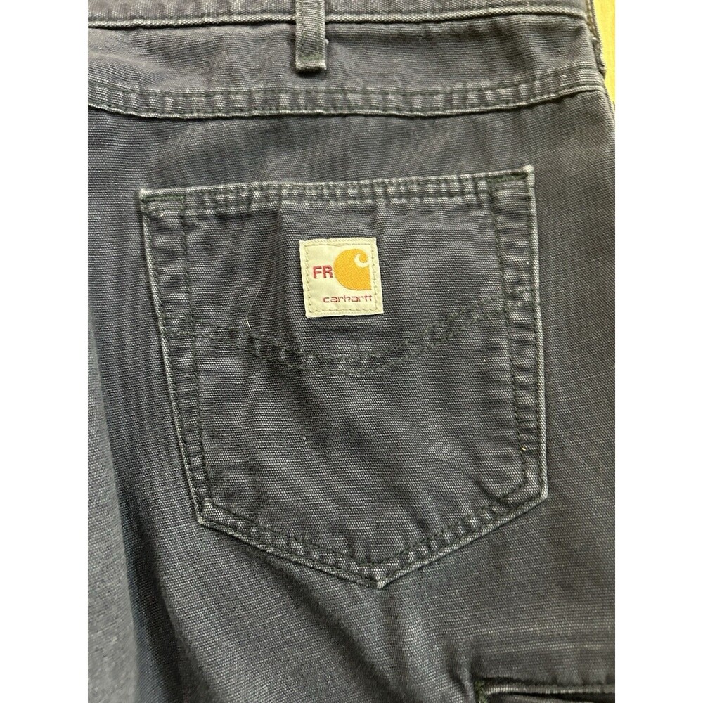 Carhartt FR Flame Resistant Pants Mens 40 X30 Blue Canvas Cat 2 Carpenter Pants - Picture 9 of 9